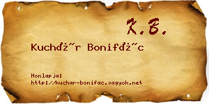 Kuchár Bonifác névjegykártya